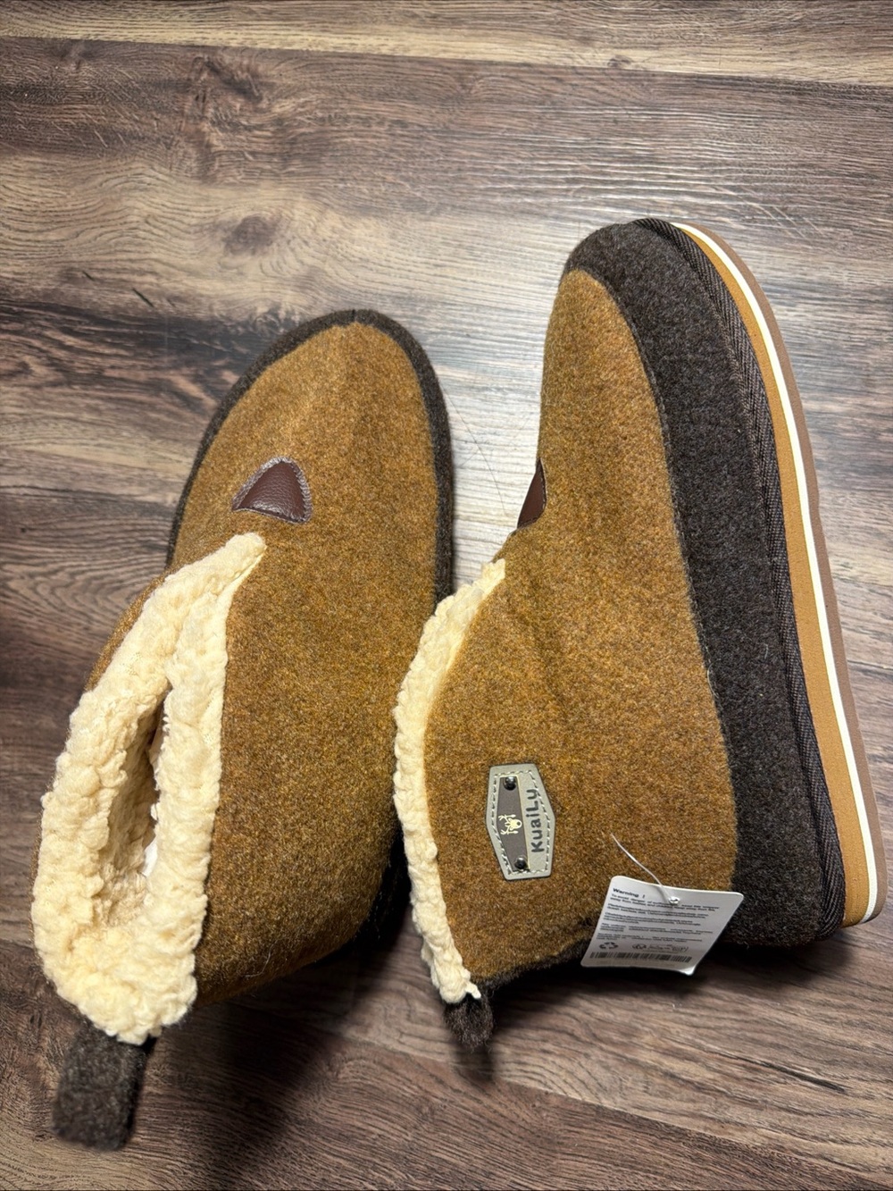 KuaiLu Mens House Slippers Booties Comfy Arch Support WarmBlack Size 10 Brown